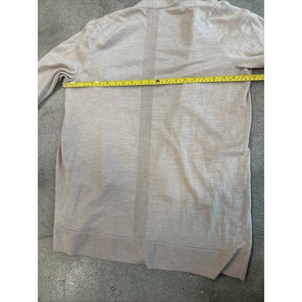 Banana Republic Cardigan Women Beige SzL 100%Merino Wool Duster Comfy Extra Fine - Picture 6 of 10
